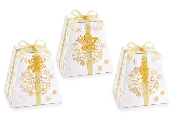 Cutie de carton pentru pandoro-panettone cu panglica