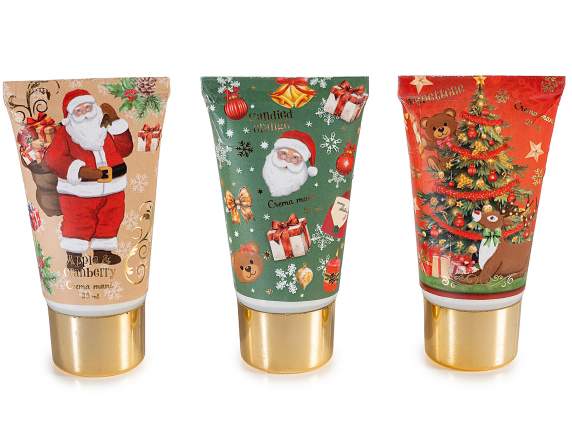 Cremă de mâini de 25 ml într-un ambalaj cu tematică de Crăci