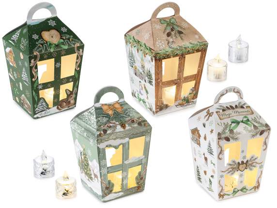 Mini lumânare cu lumină LED într-un ambalaj de felinar de Cr