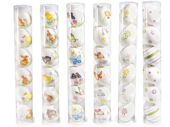 Tub 6 ouă din plastic pictate manual de agățat