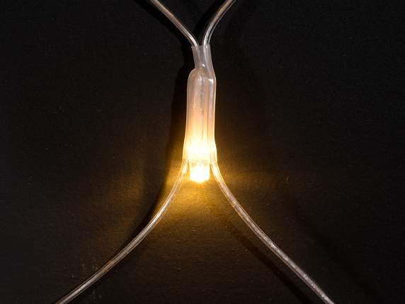 Plasă transparentă conectabilă cu 160 de LED-uri albe calde