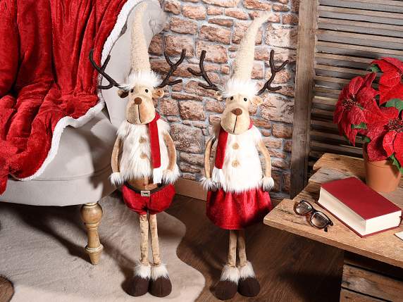 Ren cu jacheta de blana artificiala i earfa roie