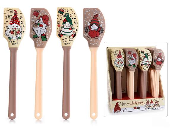 Spatula din silicon pentru tort cu decoratiuni de Craciun
