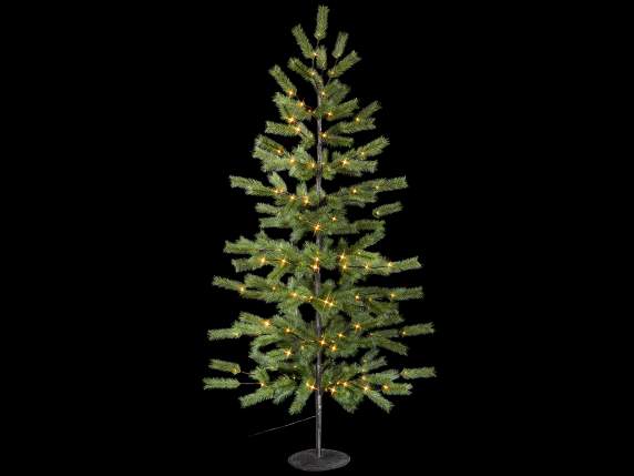 Pino navideño de 2,10 m de altura, 216 luces LED de color bl