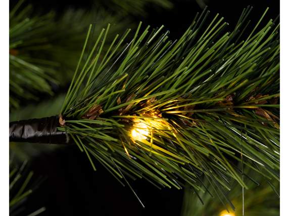 Pino navideño de 2,10 m de altura, 216 luces LED de color bl