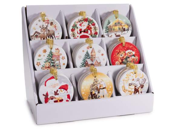 Adorno navideño de cerámica brillante para colgar.