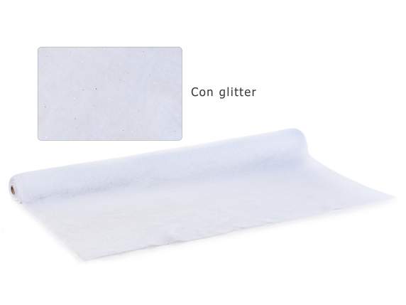 Artificial snow towel roll with polyester glitter