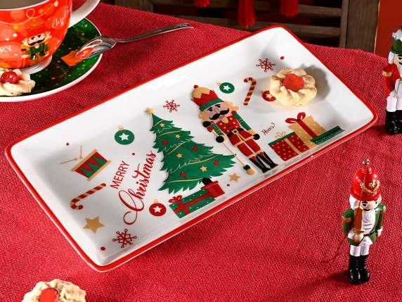 Assiette de Noël en céramique avec décorations en relief