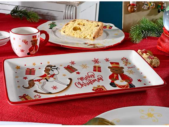 Assiette de Noël en céramique et décorations en relief