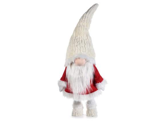 Babbo Natale dondolante in tessuto c/cappello di peluche