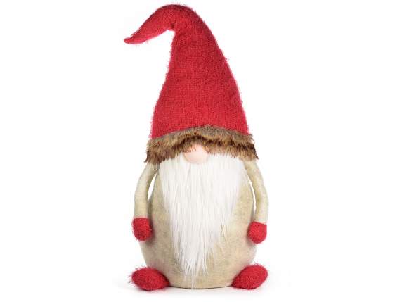 Babbo Natale in stoffa da appoggiare con cappello rosso