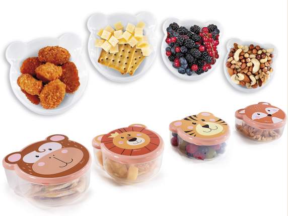 Set mit 4 KidsAnimal-Snackbehältern aus Polypropylen