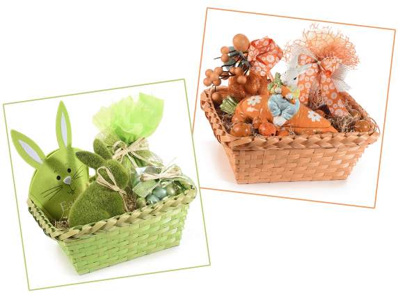 Rectangular colored bamboo basket