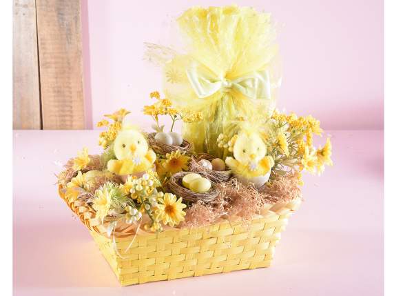 Rectangular colored bamboo basket
