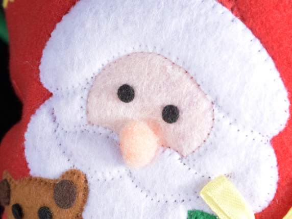 Chaussette de bonbons en tissu avec personnage de Noël