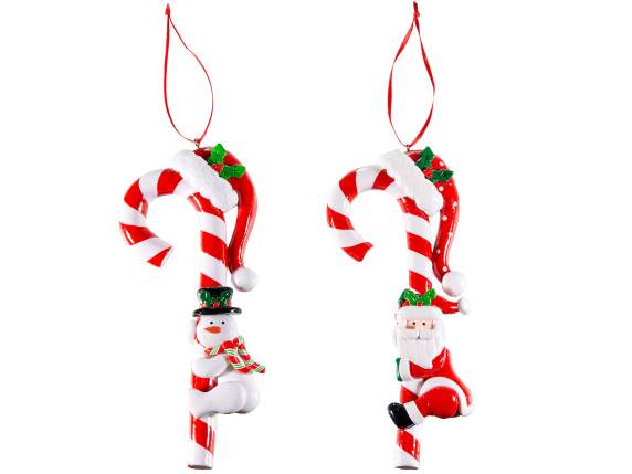 Palito navideño de resina brillante para colgar