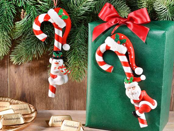 Palito navideño de resina brillante para colgar