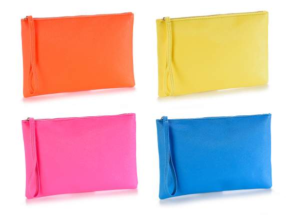 Beauty eco-leather clutch bag in fashion colors