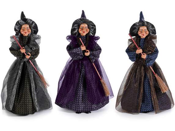 Befana - Witch in fabric and resin with container for sweets
