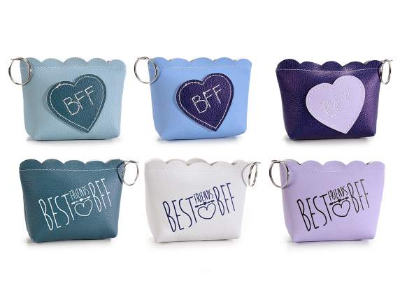 'BestFriendsForever' leatherette purse and key ring