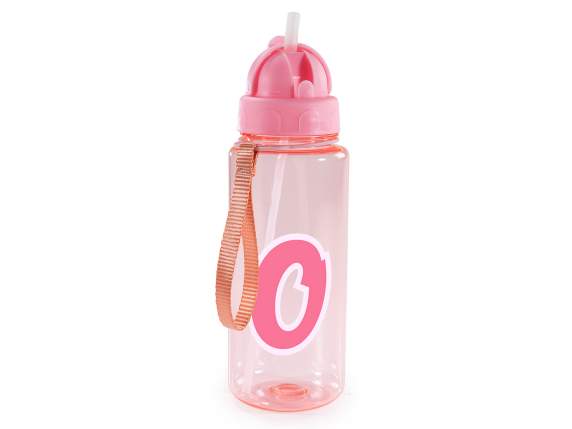Botella Tritan de 500 ml con letra O y pajita