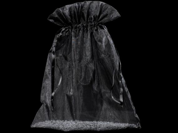 Black organza bag bistro 23x30 cm with tie