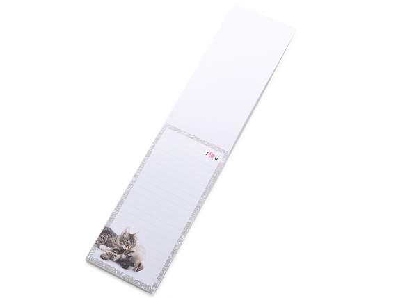 Cahier magnétique avec imprimé chien - chat