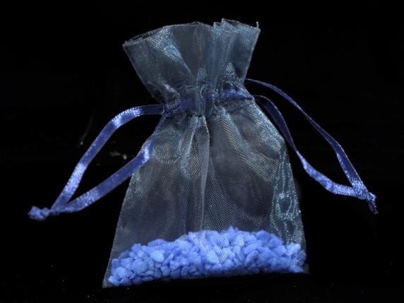 Royal blue organza bag 8x11 cm with tie