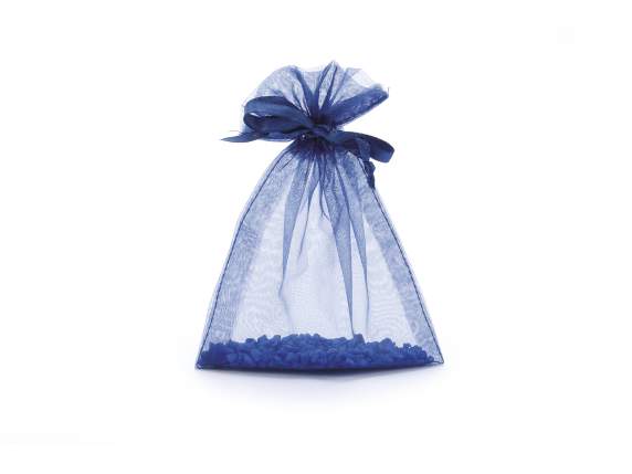 Royal blue organza bag 12x16 cm with tie