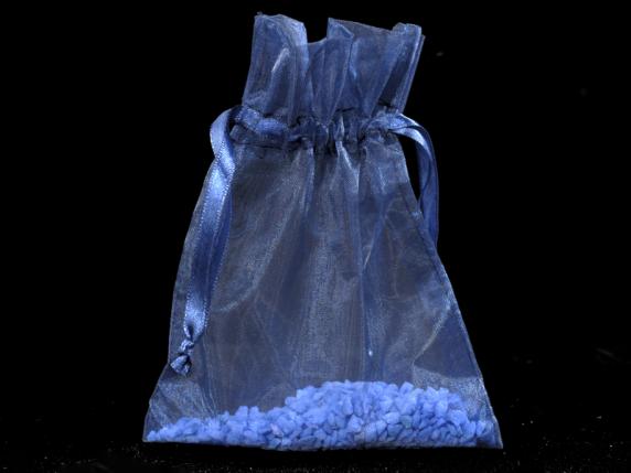 Royal blue organza bag 12x16 cm with tie