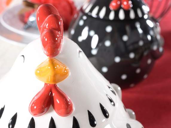Bocal à nourriture en céramique colorée pour poulet