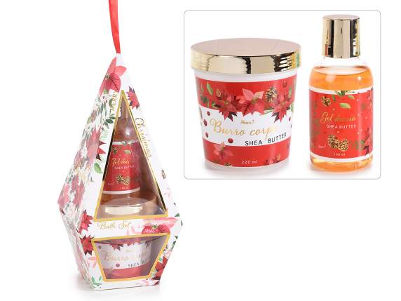 Under the Mistletoe gift box with two body care products