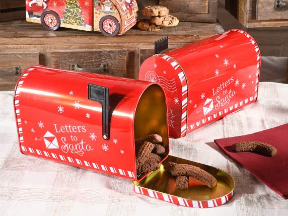 Boîte métallique alimentaire porte-lettres de Noël