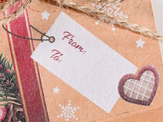 Boîte en papier de Noël avec nœud en ficelle