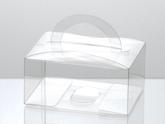 Boîte rectangulaire en PET de qualité alimentaire avec poign