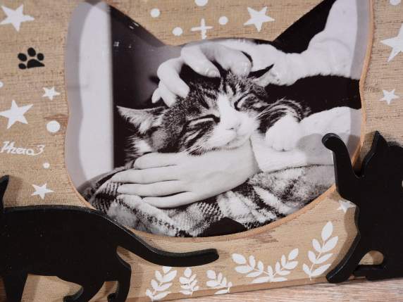 Coffret photo en bois avec 4 albums et décorations de chat