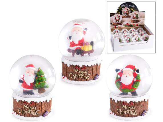 Bola de nieve con Papá Noel sobre base de resina