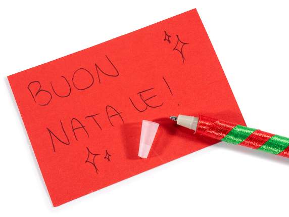 Bolígrafo navideño con piñas y campanas