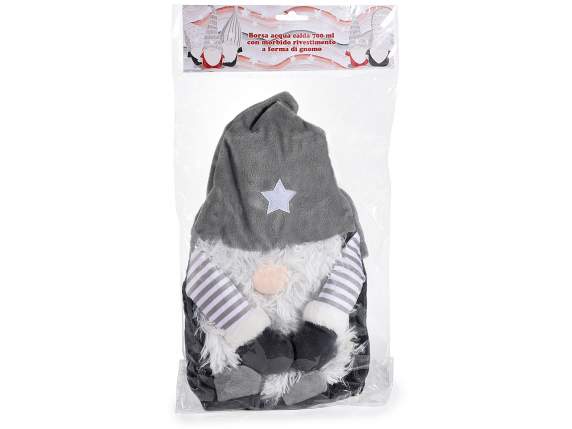 Bolsa de agua caliente con forro de tela suave con forma de