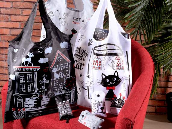 Bolsa de compras plegable de poliéster de 12 l con estuche
