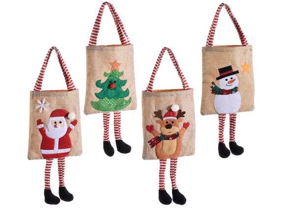 Bolso de pierna larga con temática navideña