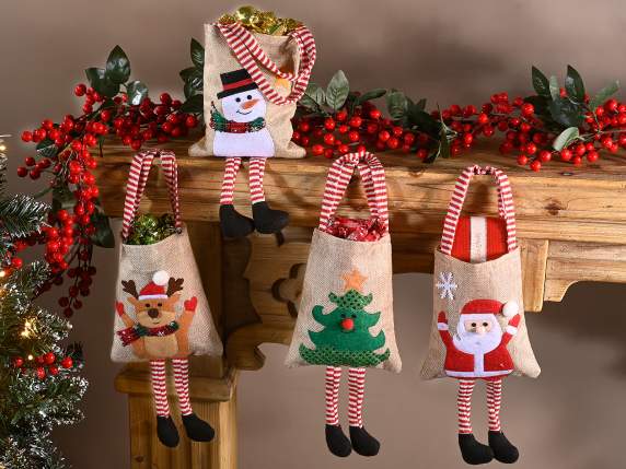 Bolso de pierna larga con temática navideña