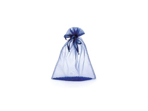 Bolsa de organza azul real 23x30 cm con cordón