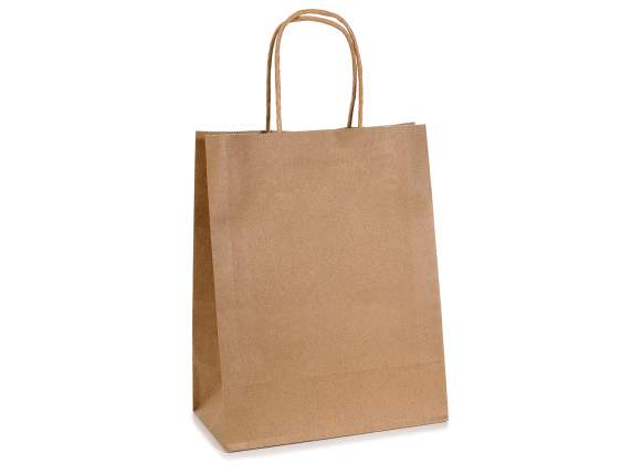 Bolsa-sobre mediano de papel kraft reciclado con asas.