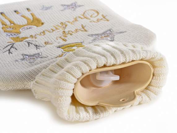 Bolsa de agua caliente de 1,8 L con funda navideña de punto