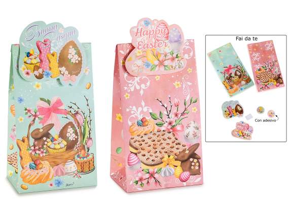 Bolsa papel para comida de Pascua con adhesivo decorativo 3D