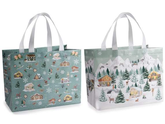 Bolsa de tela no tejida de 13L con estampado navideño