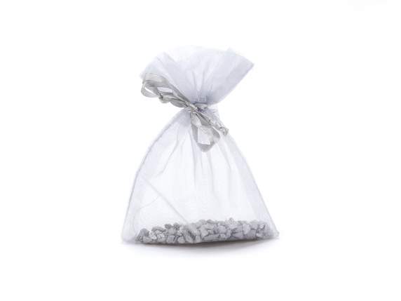 Bolsa de organza plateada 8x11 cm con cordón