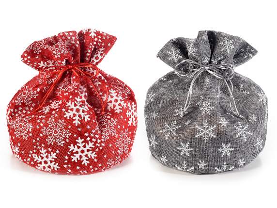 Bolso de panettone con estampado de copos de nieve