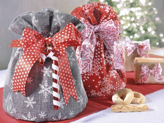 Bolso de panettone con estampado de copos de nieve